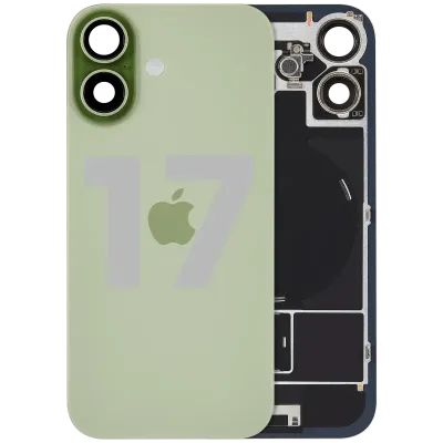 Заднє скло з магнітом MagSafe, NFC і шлейфом спалаху для iPhone 17 (Used OEM Pull: Grade C) (Sage)