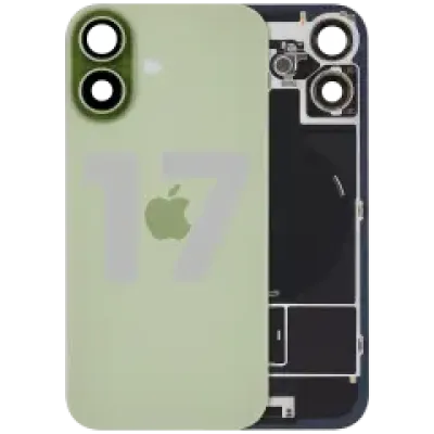 Заднє скло з магнітом MagSafe, NFC і шлейфом спалаху для iPhone 17 (Used OEM Pull: Grade C) (Sage)