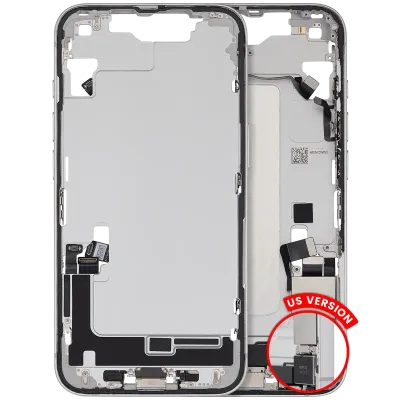 Mid-Frame Housing W/ Charging Port Flex & Small Parts For iPhone 16e / 17e (US Version) (Used OEM Pull: Grade B) (White)