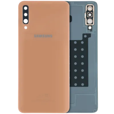 Задня кришка зі склом камери для Samsung Galaxy A70 (A705 / 2019) (Service Pack) (помаранчевий)