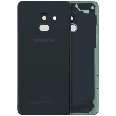 Задня кришка зі склом камери для Samsung Galaxy A8 (A530 / 2018) (Service Pack) (чорний)