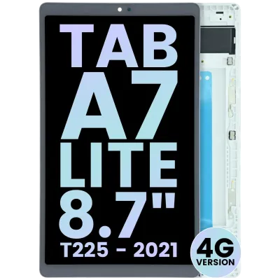 Дисплейний модуль (LCD) з рамкою для Samsung Galaxy Tab A7 Lite 4G (T225) (Service Pack) (білий)