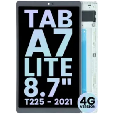 Дисплейний модуль (LCD) з рамкою для Samsung Galaxy Tab A7 Lite 4G (T225) (Service Pack) (білий)