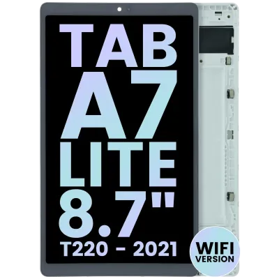 Дисплейний модуль (LCD) з рамкою для Samsung Galaxy Tab A7 Lite WiFi (T220) (Service Pack) (білий)