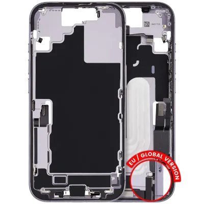 Mid-Frame Housing W/ Charging Port Flex & Small Parts For iPhone 17 (EU / Global Version) (Used OEM Pull: Grade A) (Lavender)