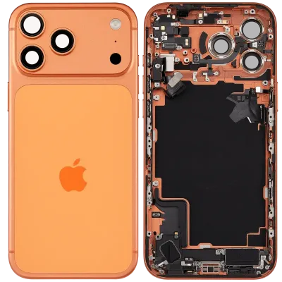 Корпус зі шлейфом зарядки й дрібними деталями (сумісний) для iPhone 17 Pro Max (EU / Global Version) (Used OEM Pull: Grade A) (Cosmic Orange)