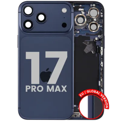Корпус зі шлейфом зарядки й дрібними деталями (сумісний) для iPhone 17 Pro Max (EU / Global Version) (Used OEM Pull: Grade A) (Deep Blue)