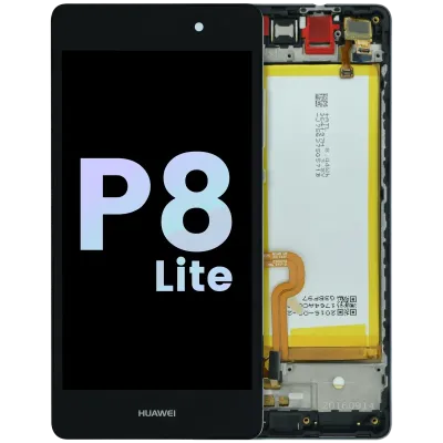 Дисплейний модуль (LCD) з рамкою для Huawei P8 Lite ALE-L21 (2015) (Huawei Genuine) (чорний)