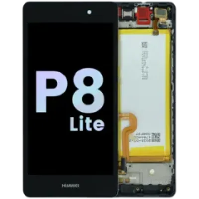 Дисплейний модуль (LCD) з рамкою для Huawei P8 Lite ALE-L21 (2015) (Huawei Genuine) (чорний)