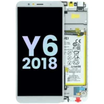 Дисплейний модуль (OLED) з рамкою для Huawei Y6 2018 (ATU-L21) (Huawei Genuine) (білий)