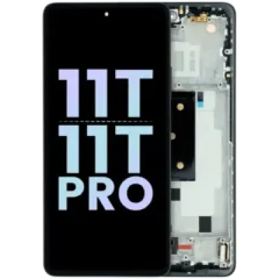 Дисплейний модуль (OLED) з рамкою для Xiaomi 11T / Mi 11T Pro (Genuine) (графітовий)