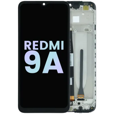 Дисплейний модуль (OLED) з рамкою для Xiaomi Redmi 9A (Genuine) (чорний)