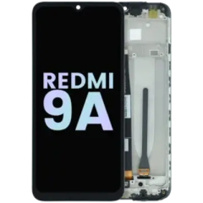 Дисплейний модуль (OLED) з рамкою для Xiaomi Redmi 9A (Genuine) (чорний)