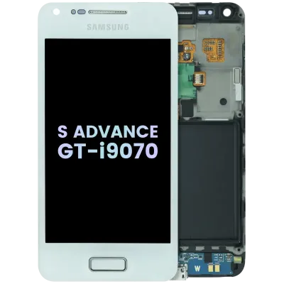 Дисплейний модуль (OLED) з рамкою для Samsung Galaxy S Advance GT-i9070 (Service Pack) (білий)