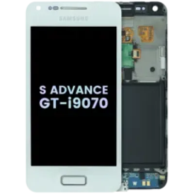 Дисплейний модуль (OLED) з рамкою для Samsung Galaxy S Advance GT-i9070 (Service Pack) (білий)