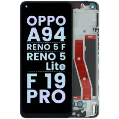Дисплейний модуль (OLED) з рамкою для OPPO A94/Reno 5 F/Reno 5 Lite/F 19 Pro (Genuine) (усі кольори)