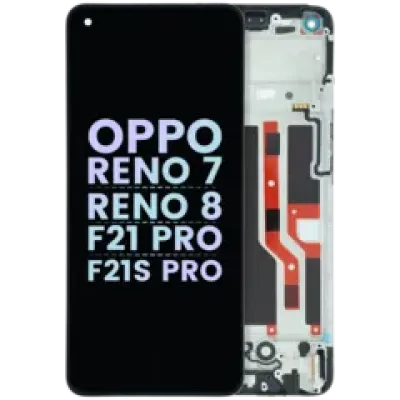 Дисплейний модуль (OLED) з рамкою для OPPO Reno 7/Reno 8/F21 Pro/F21s Pro (Genuine) (усі кольори)