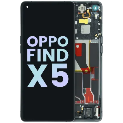 OLED Assembly With Frame For OPPO Find X5 CPH2307 (Genuine) (Black)