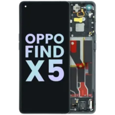 Дисплейний модуль (OLED) з рамкою для OPPO Find X5 CPH2307 (Genuine) (чорний)