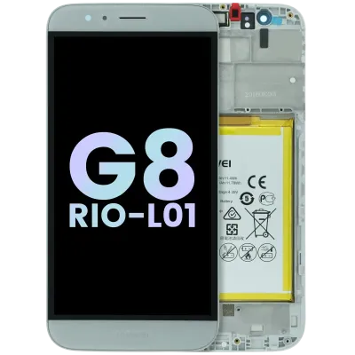 Дисплейний модуль (LCD) з рамкою для Huawei G8 RIO-L01 (Huawei Genuine) (білий)