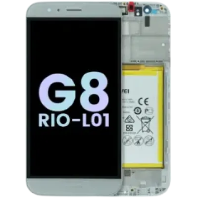 Дисплейний модуль (LCD) з рамкою для Huawei G8 RIO-L01 (Huawei Genuine) (білий)
