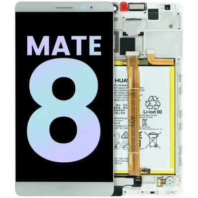Дисплейний модуль (LCD) з рамкою для Huawei Mate 8 NXT-L09 (Huawei Genuine) (білий)