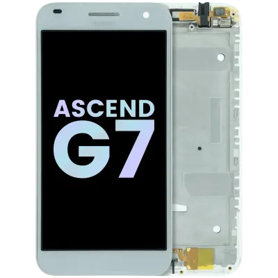 Дисплейний модуль (LCD) з рамкою для Huawei Ascend G7 G7-L01 (Huawei Genuine) (білий)