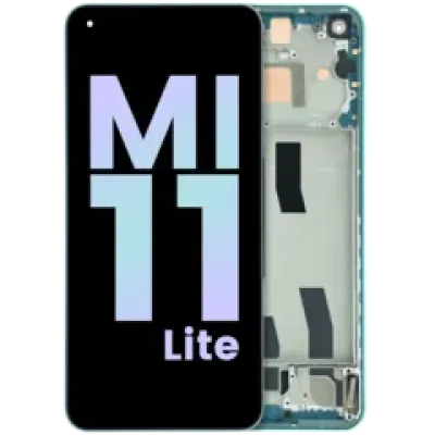 Дисплейний модуль (OLED) з рамкою для Xiaomi Mi 11 Lite 5G (Genuine) (зелений)