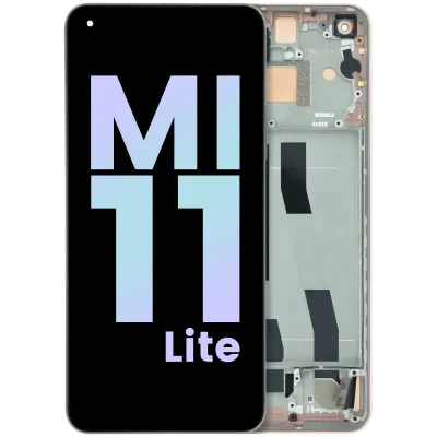 OLED Assembly With Frame For Xiaomi Mi 11 Lite (Genuine) (Pink)