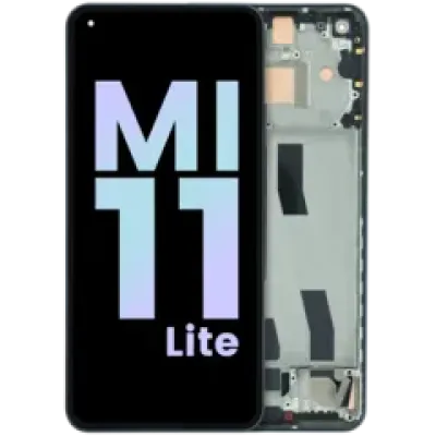 Дисплейний модуль (OLED) з рамкою для Xiaomi Mi 11 Lite 5G (Genuine) (чорний)