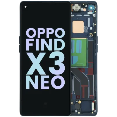 Дисплейний модуль (OLED) з рамкою для OPPO Find X3 Neo (Genuine) (чорний)