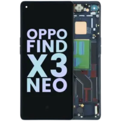 Дисплейний модуль (OLED) з рамкою для OPPO Find X3 Neo (Genuine) (чорний)