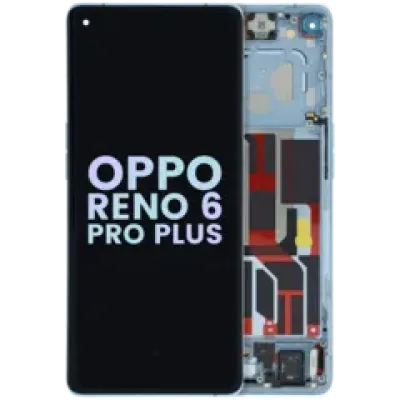 Дисплейний модуль (OLED) з рамкою для OPPO Reno 6 Pro+ 5G (Genuine) (синій)