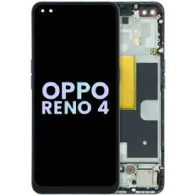 Дисплейний модуль (OLED) з рамкою для OPPO Reno 4 5G CPH2091 (Genuine) (чорний)