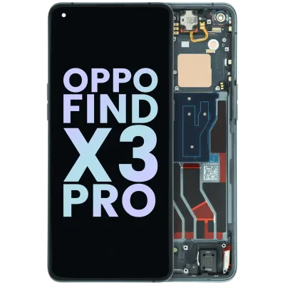 Дисплейний модуль (OLED) з рамкою для OPPO Find X3 Pro CPH2173 (Genuine) (чорний)