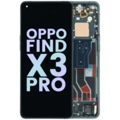 Дисплейний модуль (OLED) з рамкою для OPPO Find X3 Pro CPH2173 (Genuine) (чорний)
