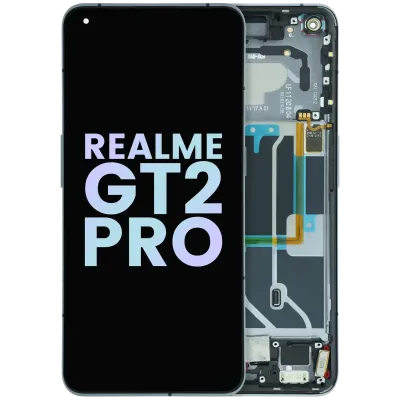 Дисплейний модуль (OLED) з рамкою для Realme GT2 Pro (Genuine) (чорний)