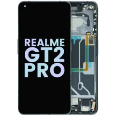 Дисплейний модуль (OLED) з рамкою для Realme GT2 Pro (Genuine) (чорний)