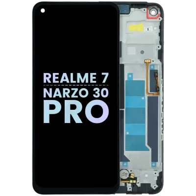 Дисплейний модуль (LCD) з рамкою для Realme 7 5G/Narzo 30 Pro 5G (Genuine) (всі кольори)