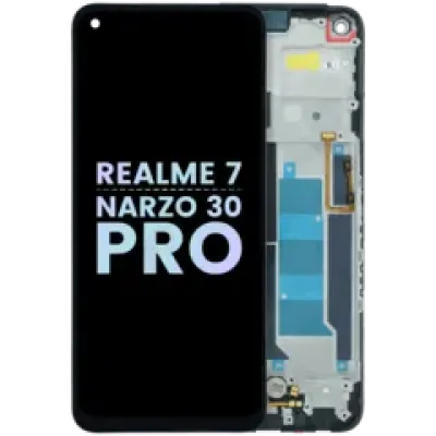 Дисплейний модуль (LCD) з рамкою для Realme 7 5G/Narzo 30 Pro 5G (Genuine) (всі кольори)