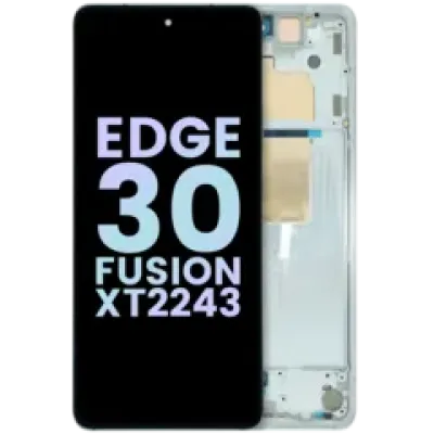 Дисплейний модуль (OLED) з рамкою для Motorola Edge 30 Fusion XT2243 (Genuine OEM) (білий)