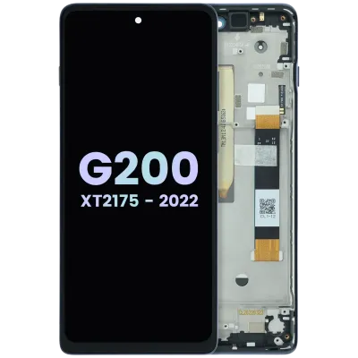 LCD Assembly With Frame For Motorola Moto G200 XT2175 (Genuine OEM) (Blue)