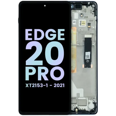 OLED Assembly With Frame For Motorola Edge 20 Pro XT2153 (Genuine OEM) (Midnight Blue)