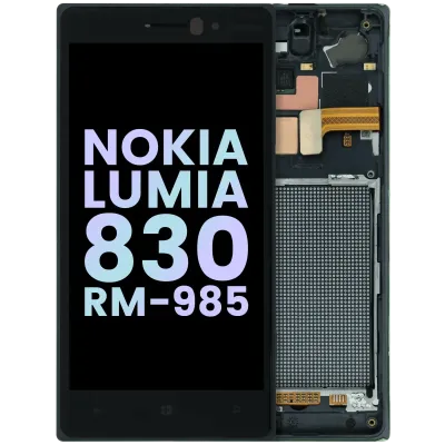 Дисплейний модуль з рамкою для Nokia Lumia 830 RM-985 (Genuine) (чорний)
