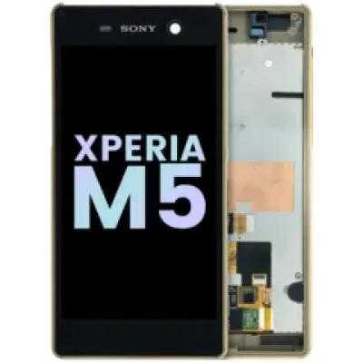 Дисплейний модуль з рамкою для Sony Xperia M5 E5603 (Genuine) (золотий)