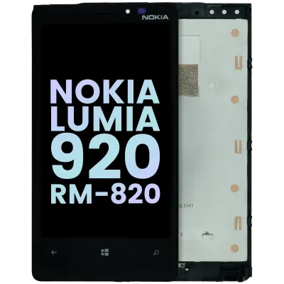 Дисплейний модуль з рамкою для Nokia Lumia 920 RM-820 (Genuine) (чорний)