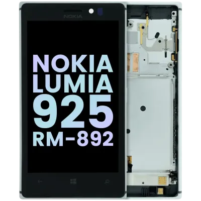 Дисплейний модуль з рамкою для Nokia Lumia 925 RM-892 (Genuine) (сріблястий)