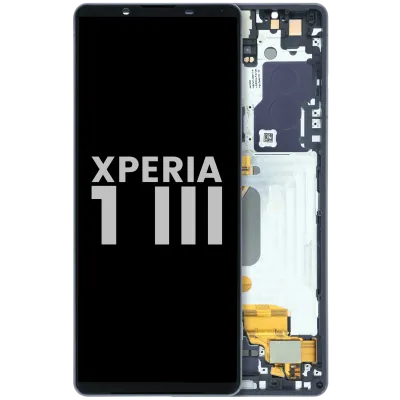 Дисплейний модуль (OLED) з рамкою для Sony Xperia 1 III (Pull C) (фіолетовий)
