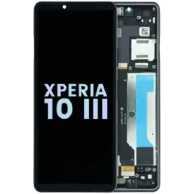 Дисплейний модуль (OLED) з рамкою для Sony Xperia 10 III (Genuine) (чорний)