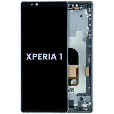 Дисплейний модуль (OLED) з рамкою для Sony Xperia 1 (Genuine) (сірий)